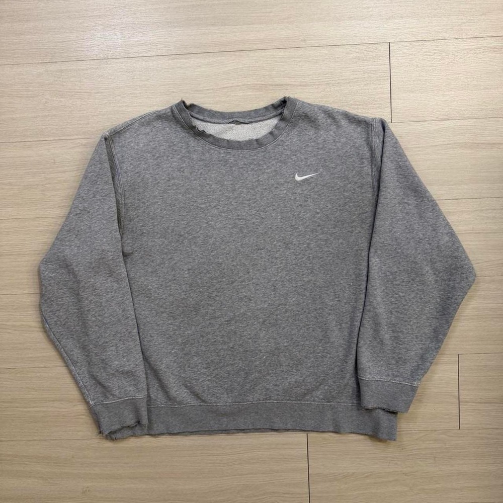 Y2K Nike Grey Basic Crewneck Sweatshirt Mens Size Large